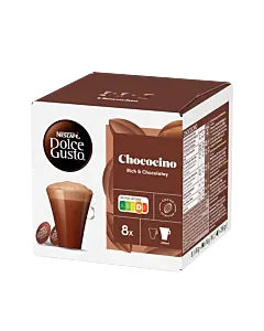Nescaf&eacute; Chococino package and capsule for Dolce Gusto