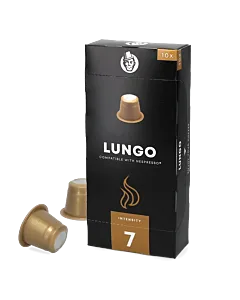 Kaffekapslen Lungo pakke og kapsel til Nespresso&reg;