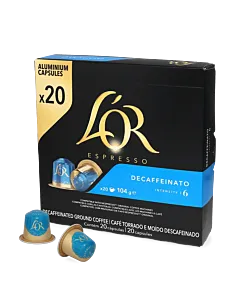 L'OR Decaffeinato XL pakke og kapsel til Nespresso
