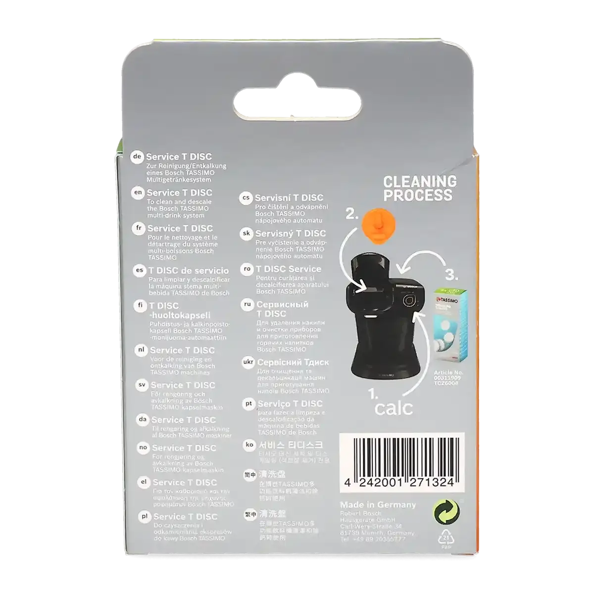 Tassimo\u0020Oransje\u0020Service\u0020T\u002Ddisc