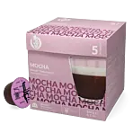 Kaffekapslen Mocha pakke og kapsel til Dolce Gusto
