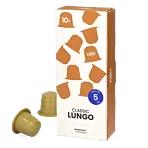 Kaffekapslen Lungo pakke og kapsel til Nespresso®